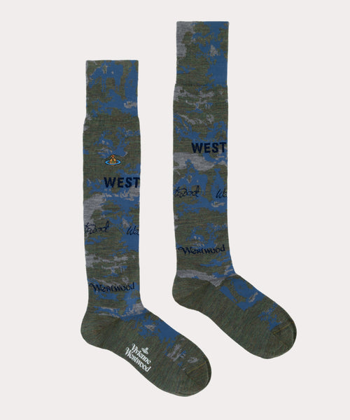 【レア】Vivienne Westwoodニーハイソックス靴下 ☆vivienne westwood☆ロゴ ニーハイソックス ロング靴下