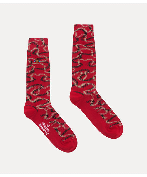 WIGGLE クルーソックス(レッド系)（メンズ）（1245961004）｜ソックス