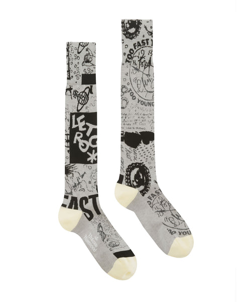 LET IT ROCK ハイソックス(オフホワイト系)（メンズ）（1245961014