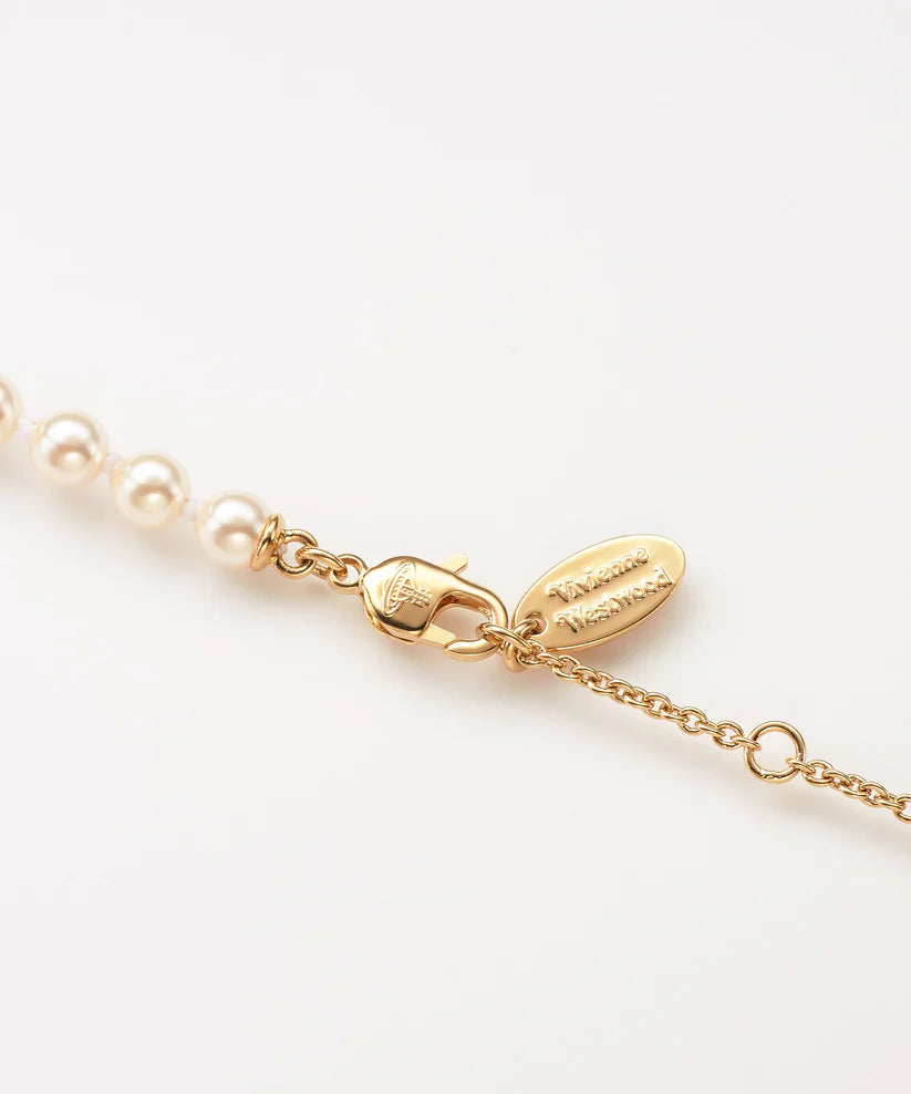 CLAUDE SMALL PEARL ネックレス(ゴールド)（メンズ