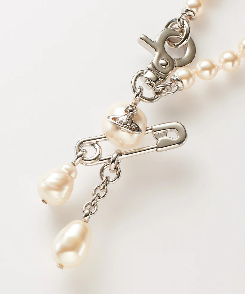 CLAUDE SMALL PEARL ネックレス(シルバー)（メンズ