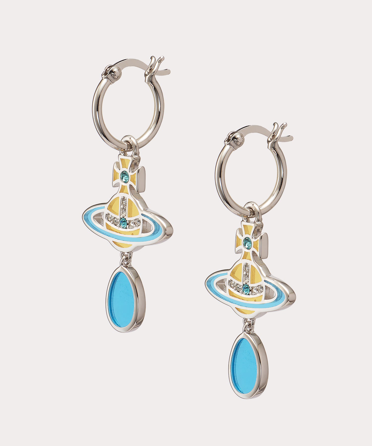 CONCETTA DROP ピアス(イエロー×ブルー)（レディース