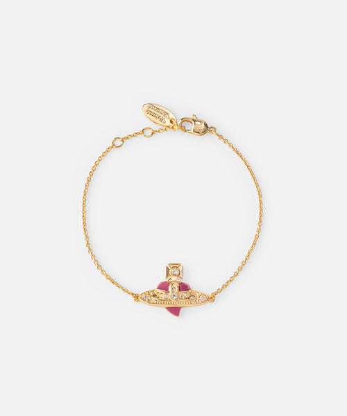 ★vivienne westwood★KIKA ロゴ クリスタル ブレスレット Kika Bracelet in PLATINUM-CRYSTAL-FUCHSIA-INDICOLITE-Crystal