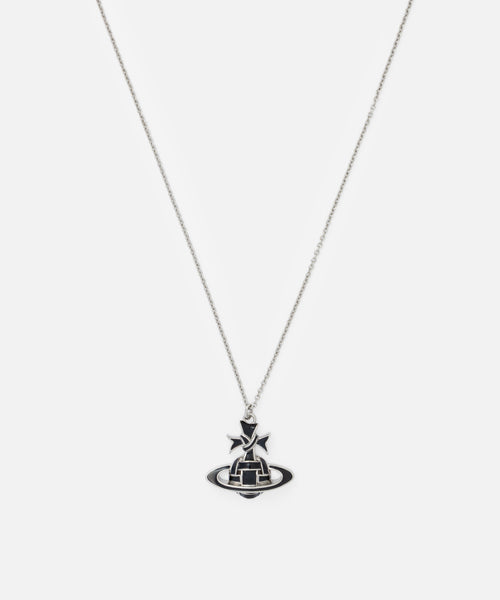 RIBBON BAS RELIEF ネックレス(ブラック)（メンズ）（1250952327