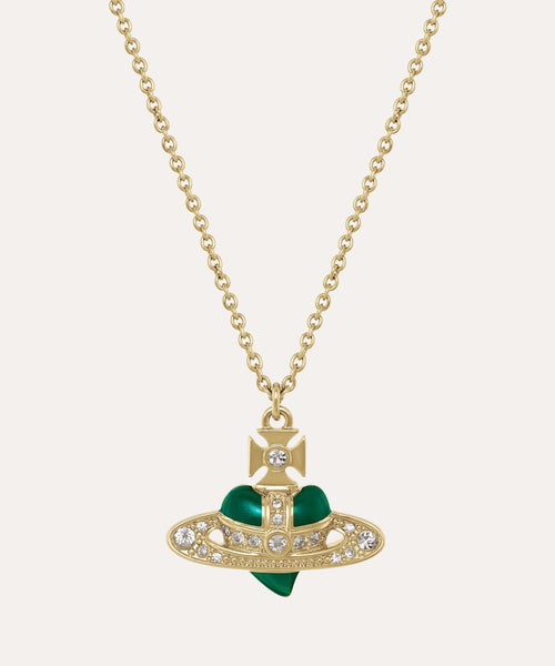 NEW DIAMANTE HEART ネックレス(グリーン系)（メンズ）（1250961040