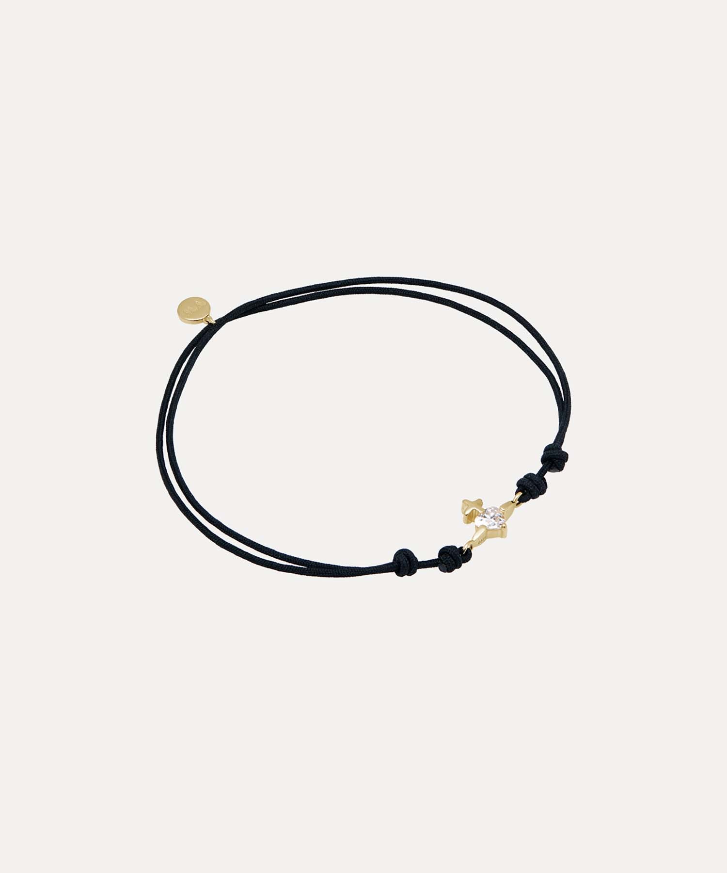 VALENTINES GOLD HEART CORD ブレスレット(ゴールド)（メンズ