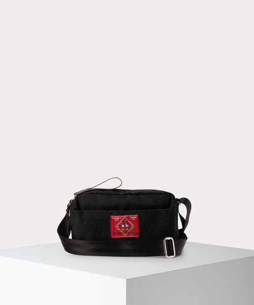 Glitter ブラック ショルダーバッグ プラダ ショルダーバッグ レディース TESSUTO SPAZZOLATO ブラック