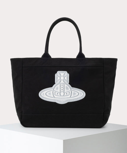 CANVAS RUBBER ORBトートバッグL(ブラック)（レディース