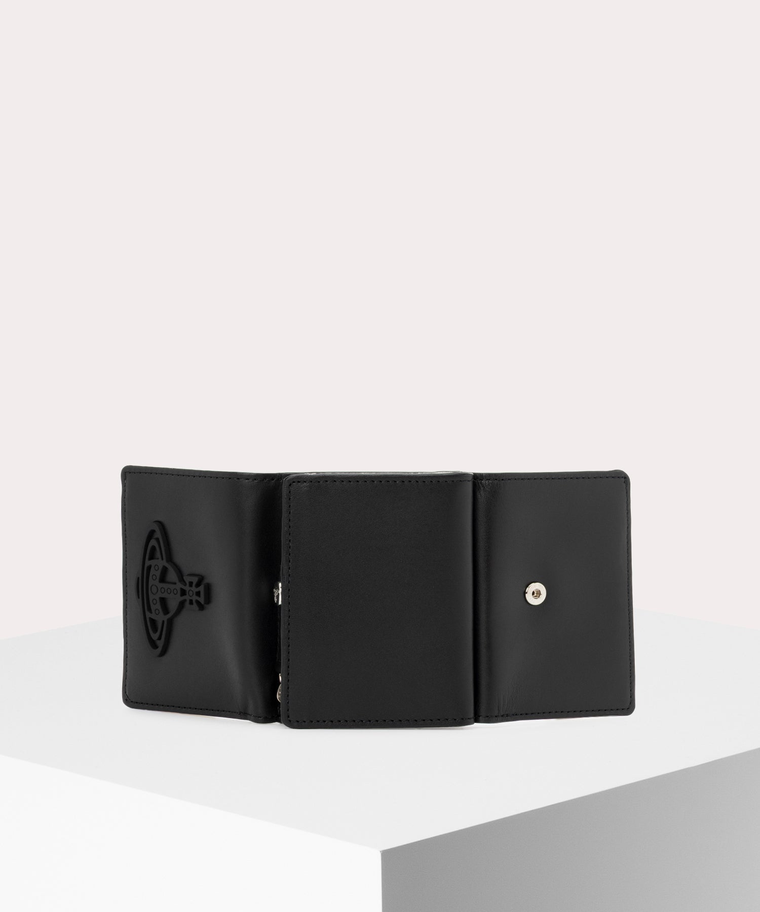 ALUMINIUM LEATHER 三つ折り財布(ブラック)（レディース