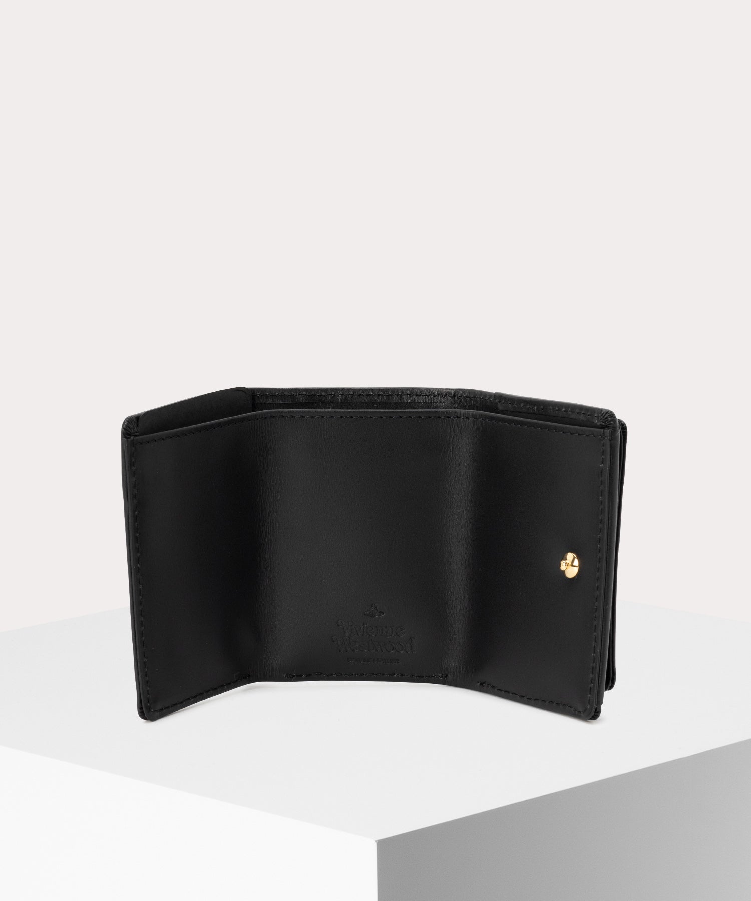 希少✨ヴィヴィアンウエストウッド 三つ折り財布 オーブ レザー ベルト ブラック 日本限定】VINTAGE ORB 三つ折りミニ財布(ブラック)（メンズ