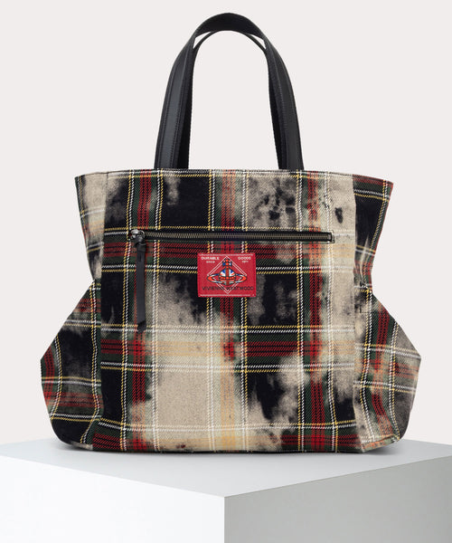 BLEACHED TARTAN HENRY トートバッグM(CHELSEA TARTAN)（メンズ