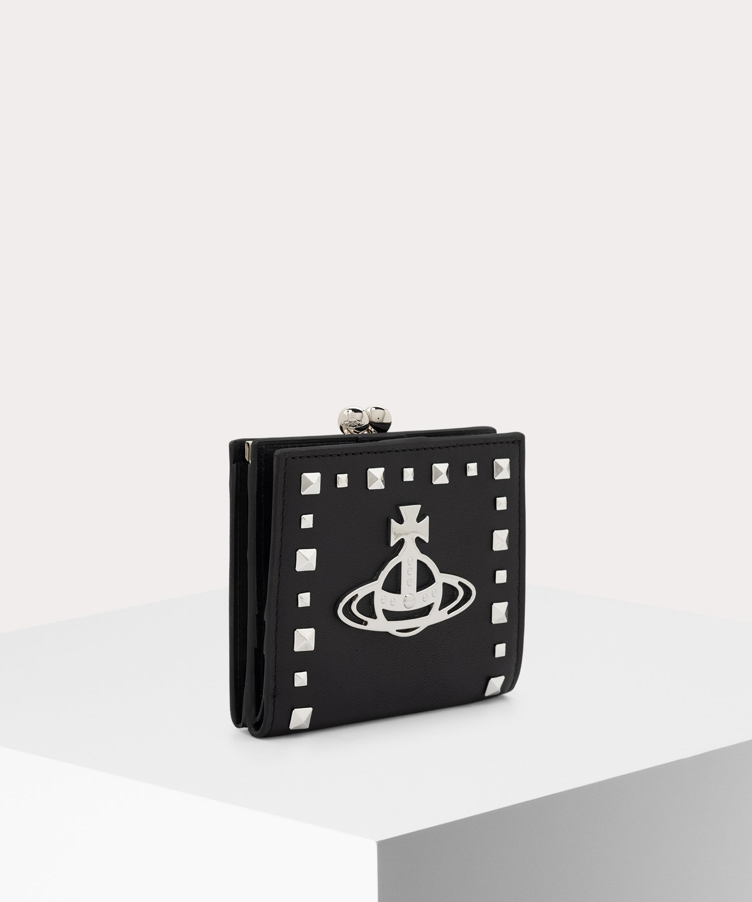 LEATHER STUDS 口金二つ折り財布(ブラック)（メンズ）（1320961045