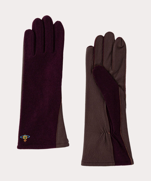 LEATHER & WOOL グローブ(レッド系)（メンズ）（1344952009）｜手袋