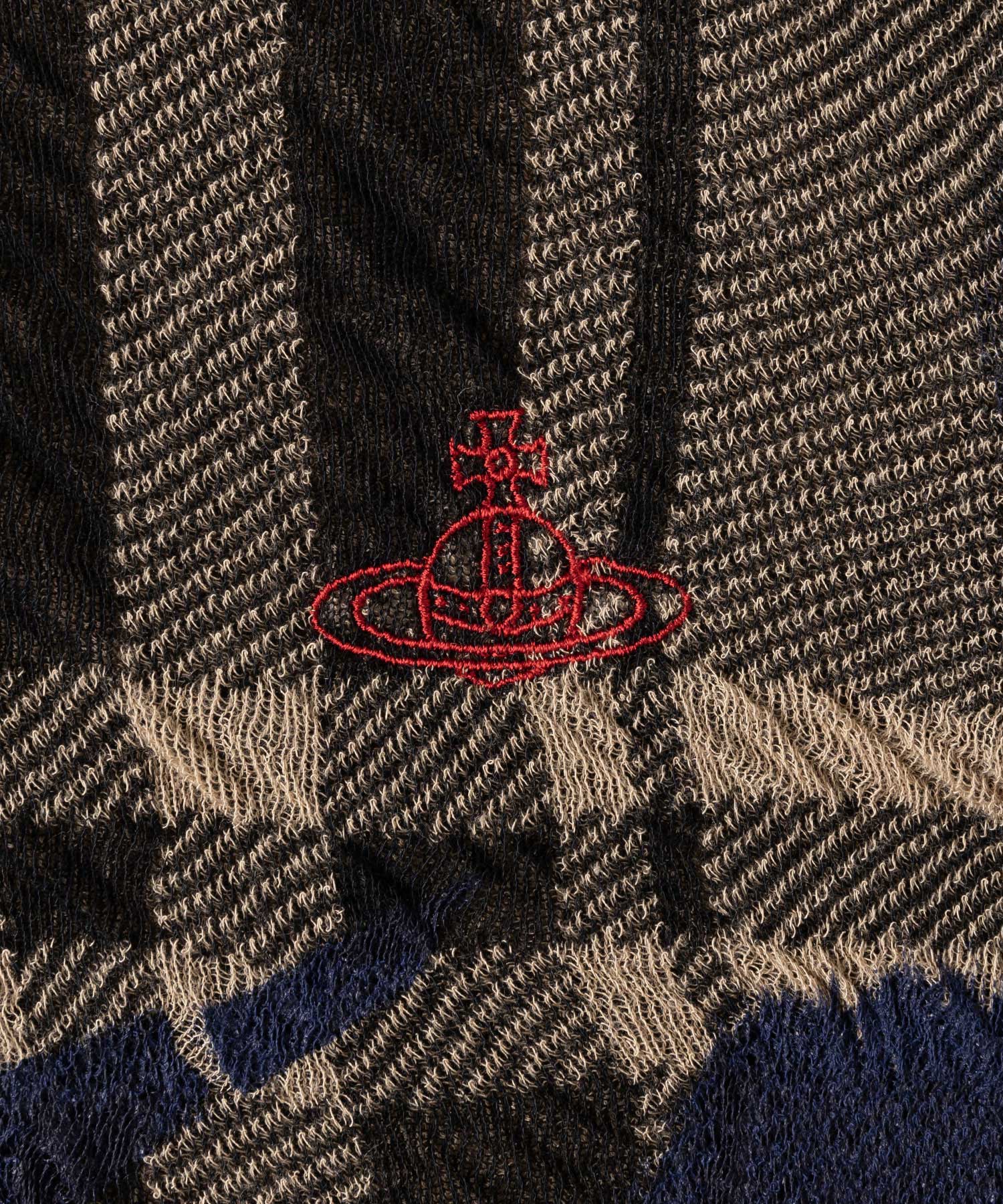 VIVIENNE'SSQUIGGLE+BLACKTARTANニット クルーネック