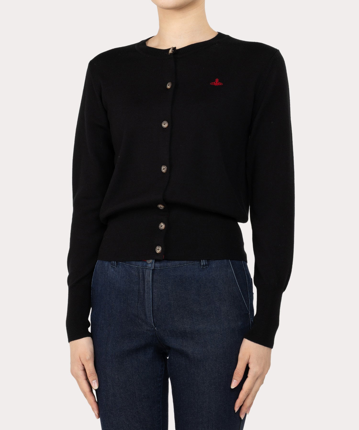 Vivienne Westwood ブラック 半袖 カーディガンM ヘビー裏毛ドームORB カーディガン(ブラック)（レディース