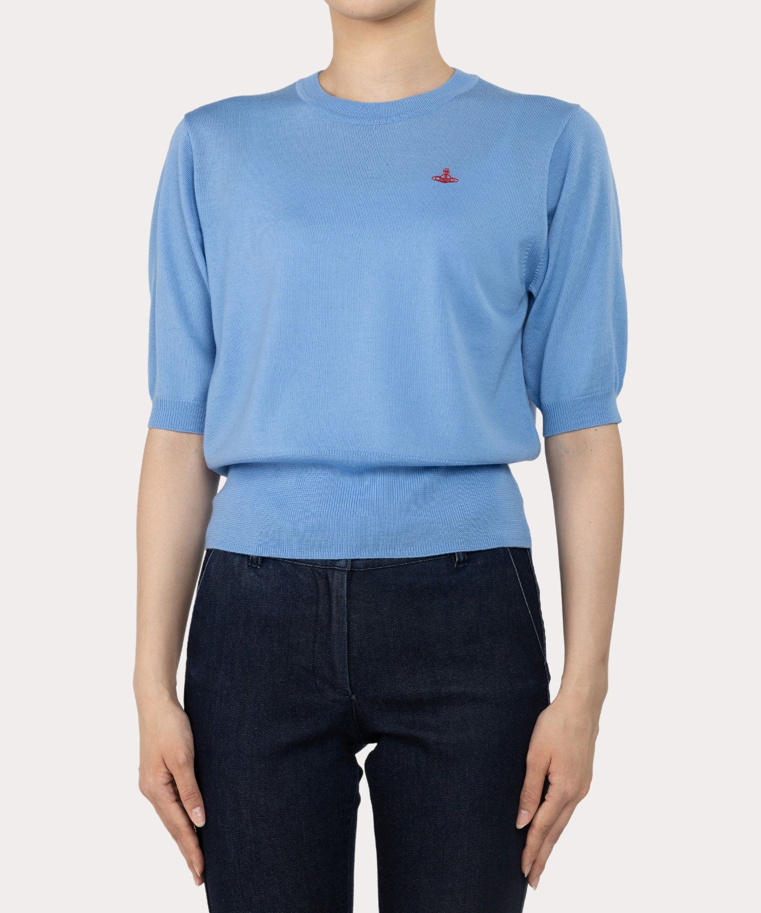 Vivienne Westwood Red Label 水色 半袖ニット ファインウール ベーシック 半袖ニット(ブルー系)（レディース