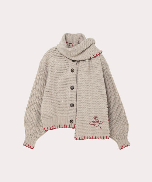 M ·Vivienne Westwood カーディガン マフラー付 ベージュ ﻿ M ·Vivienne Westwood カーディガン マフラー付 ベージュ
