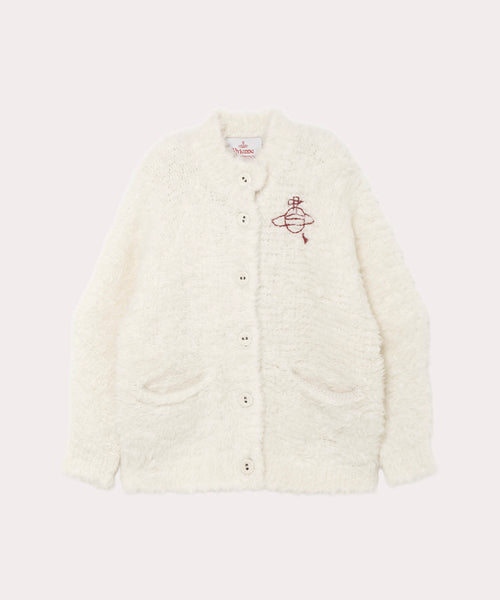 アルパカヘビー ボアニットカーディガン(オフホワイト)（レディース