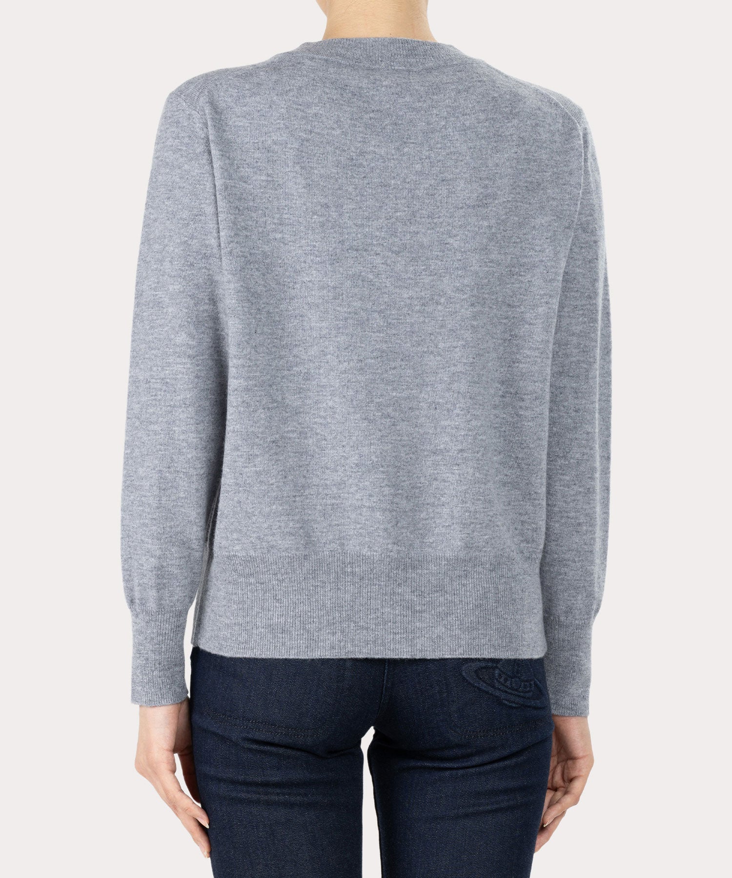 ウーレンベーシック Vネックニット(グレー)（レディース）（1612152018