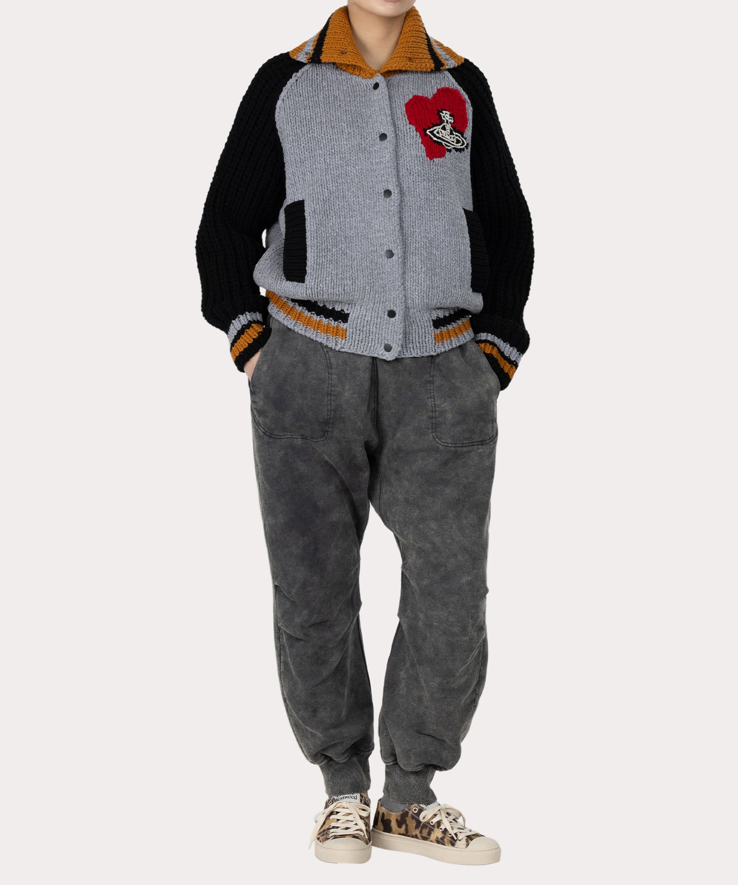 エアーウールコンパクトニット スタジャン(グレー系)（レディース