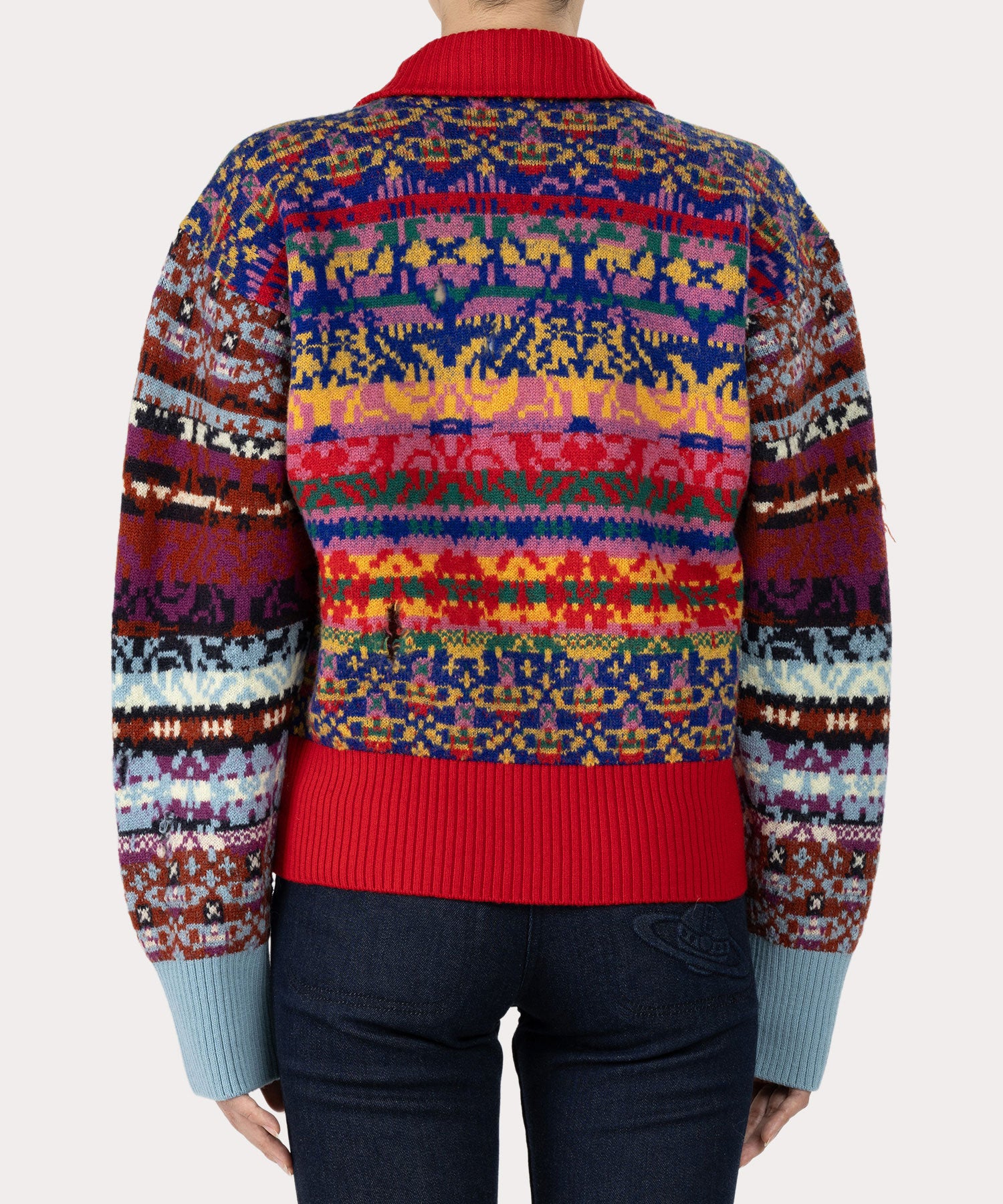 フェアアイルニット ジップブルゾン(ピンク系)（レディース