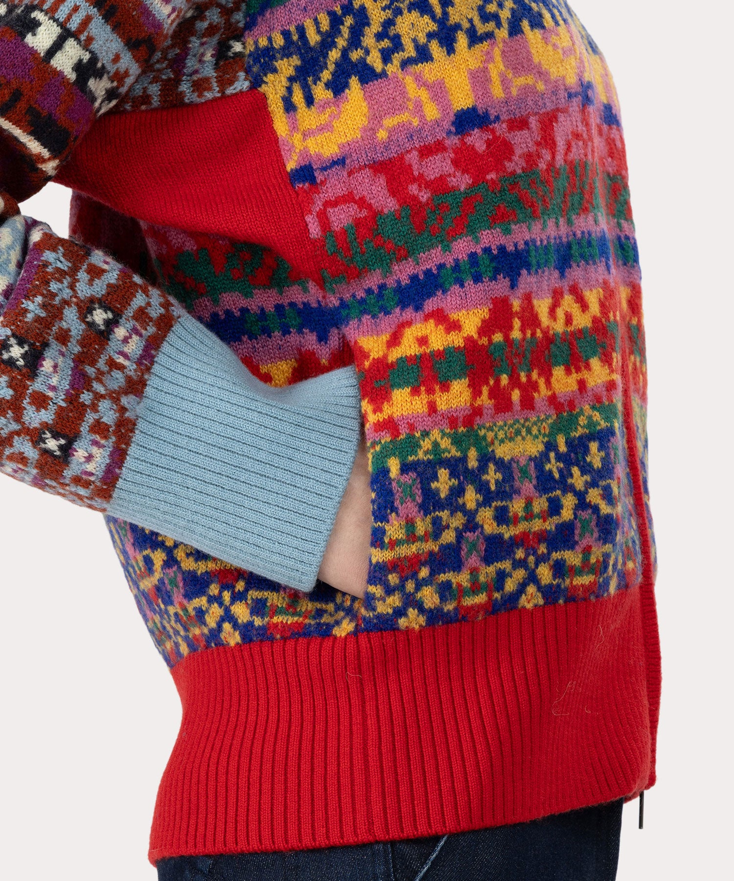 フェアアイルニット ジップブルゾン(ピンク系)（レディース