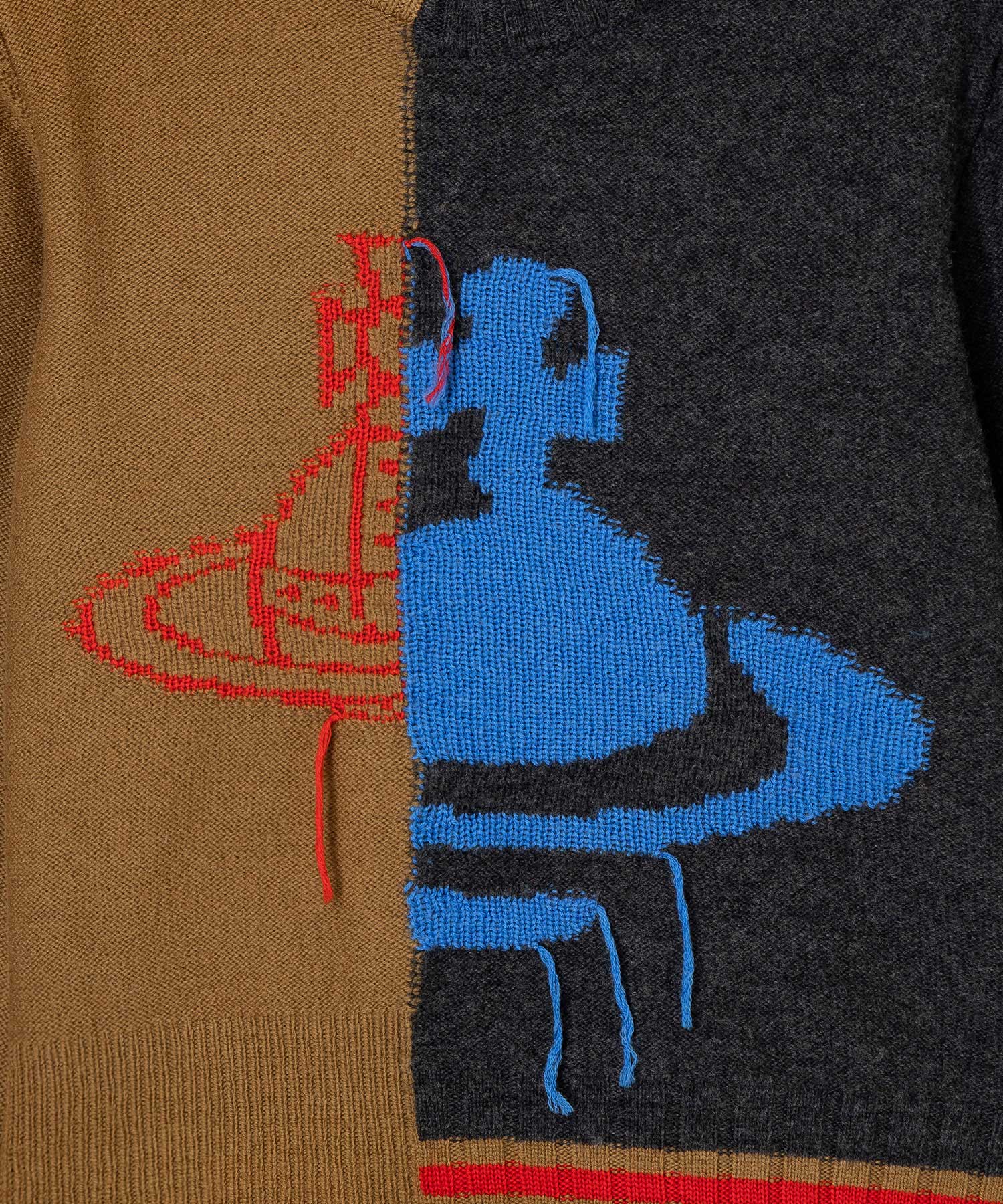 HALF & HALF クルーネックニット(グレー)（レディース）（1612152029