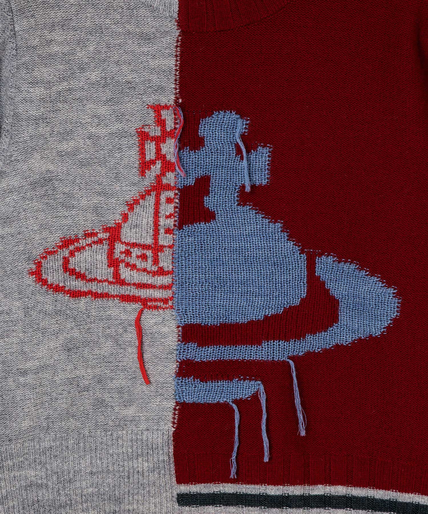 HALF & HALF クルーネックニット(レッド)（レディース）（1612152029