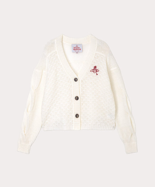 レーシーステッチ カーディガン(ホワイト)（レディース）（1612152032