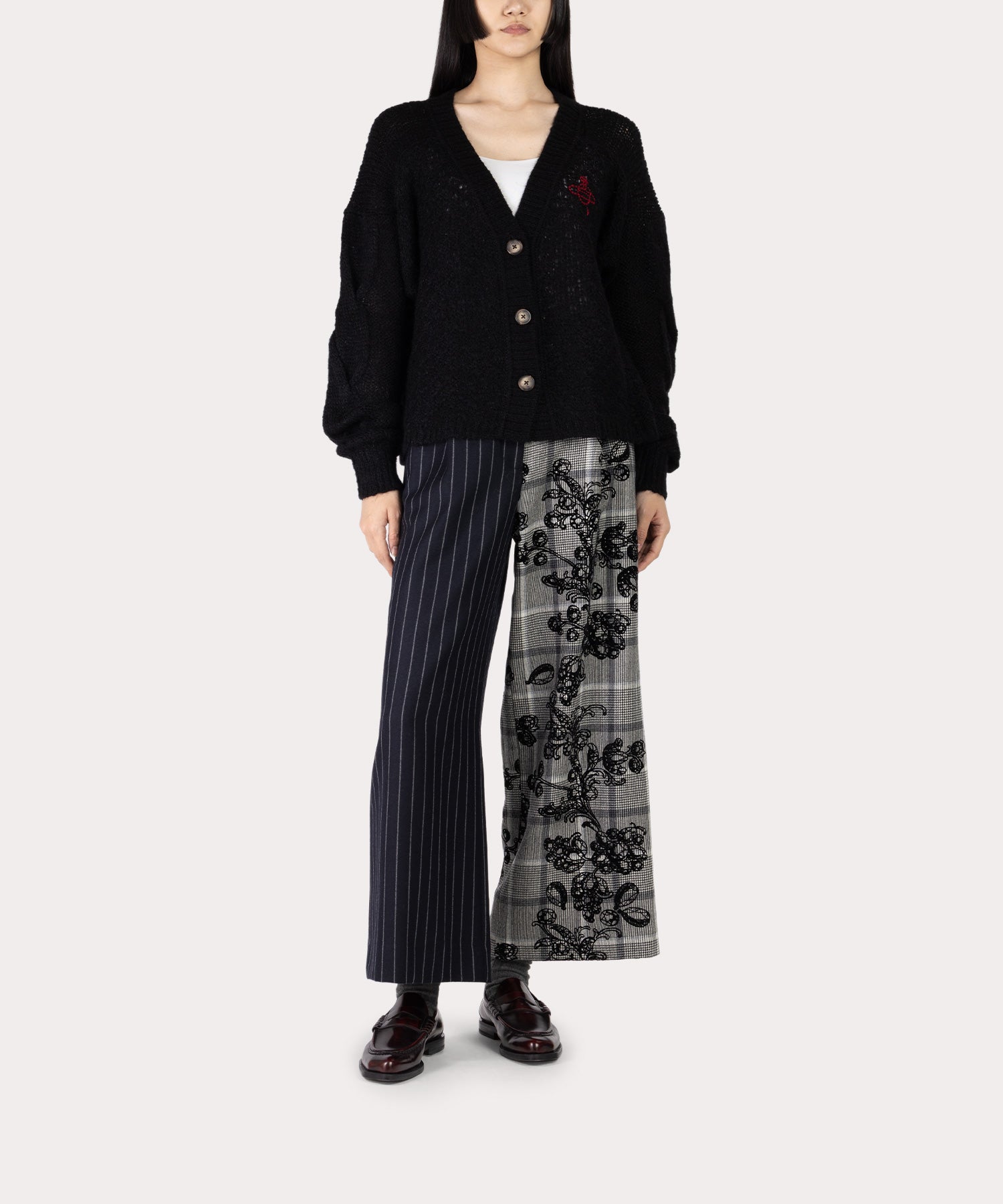 レーシーステッチ カーディガン(ブラック)（レディース）（1612152032