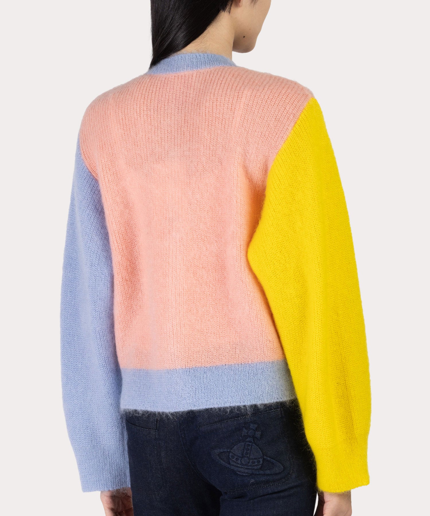 ハートインターシャ ニットカーディガン(ピンク)（レディース