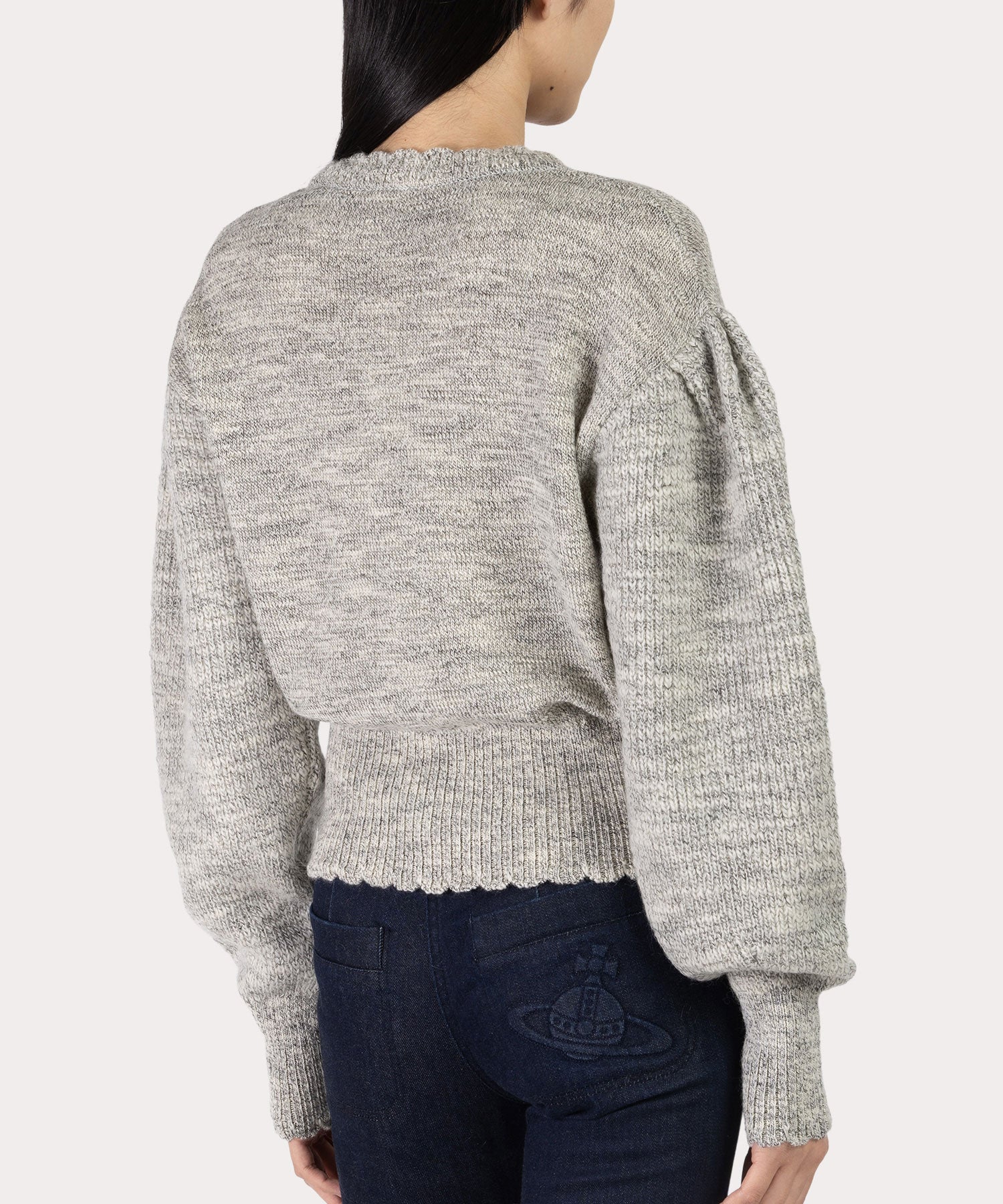 Vivienne Westwood ウール リボンニット 3 グレー リボンインターシャ ニット(オフホワイト)（レディース）（1612152035