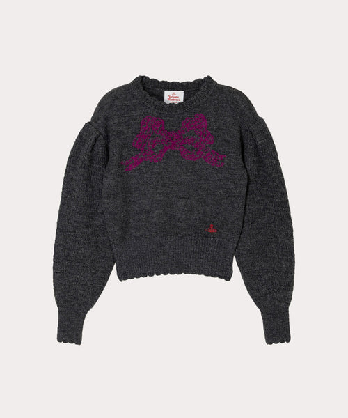 VIVIENNE ヴィヴィアンウエストウッド　オーブ　ニット　セーター　リボン Vivienne Westwood（ヴィヴィアンウエストウッド）の「畔ﾌﾘﾙﾆｯﾄﾌﾟﾙ