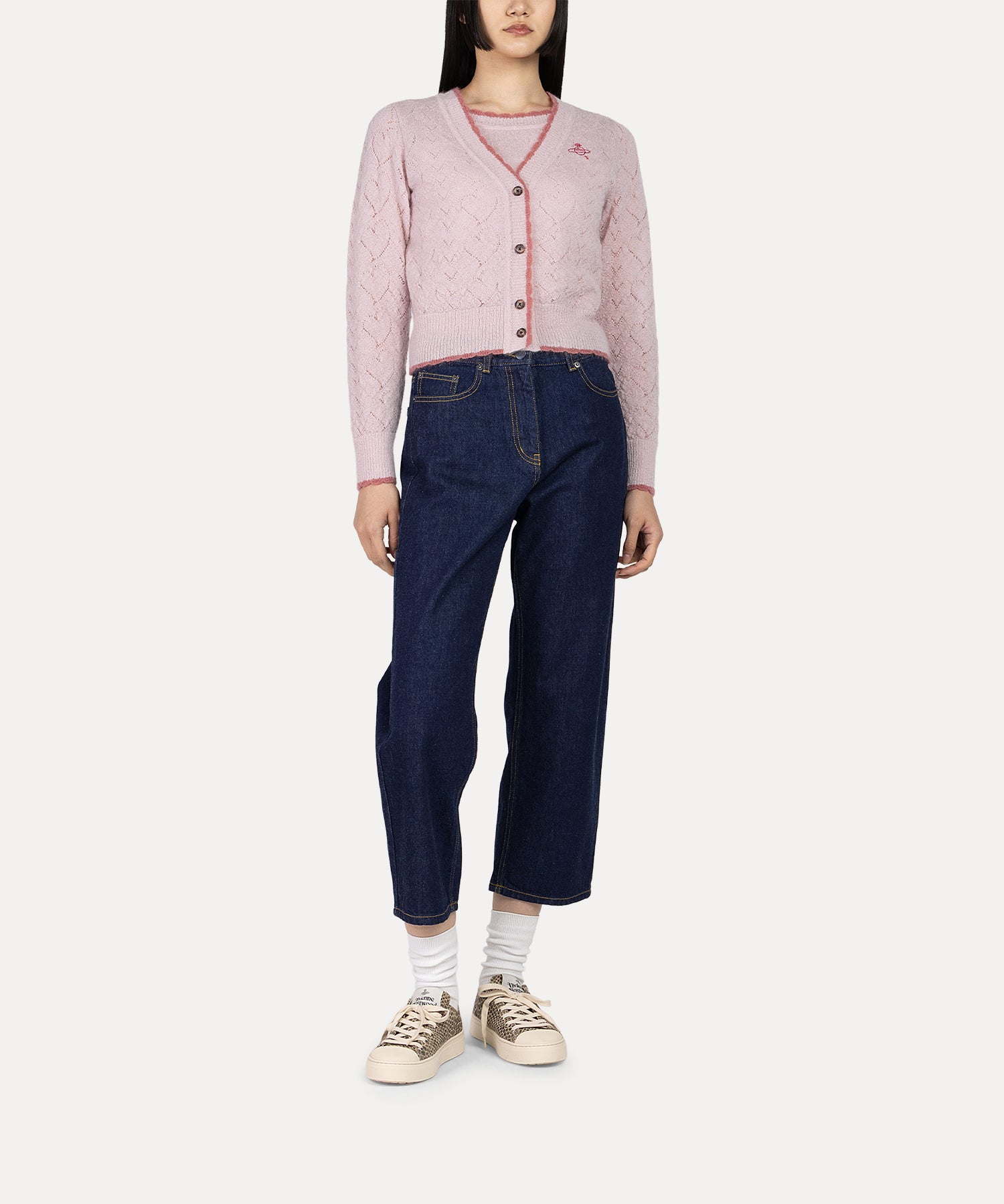 ハートニット レイヤードトップ(ピンク)（レディース）（1612161001