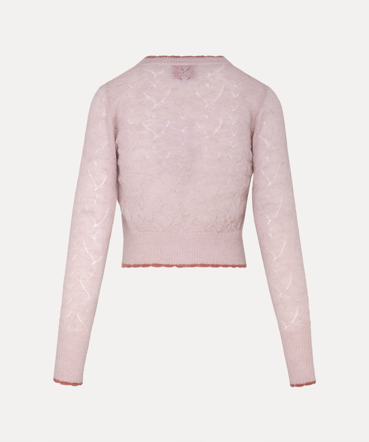 ハートニット クルーネックカーディガン(ピンク)（レディース