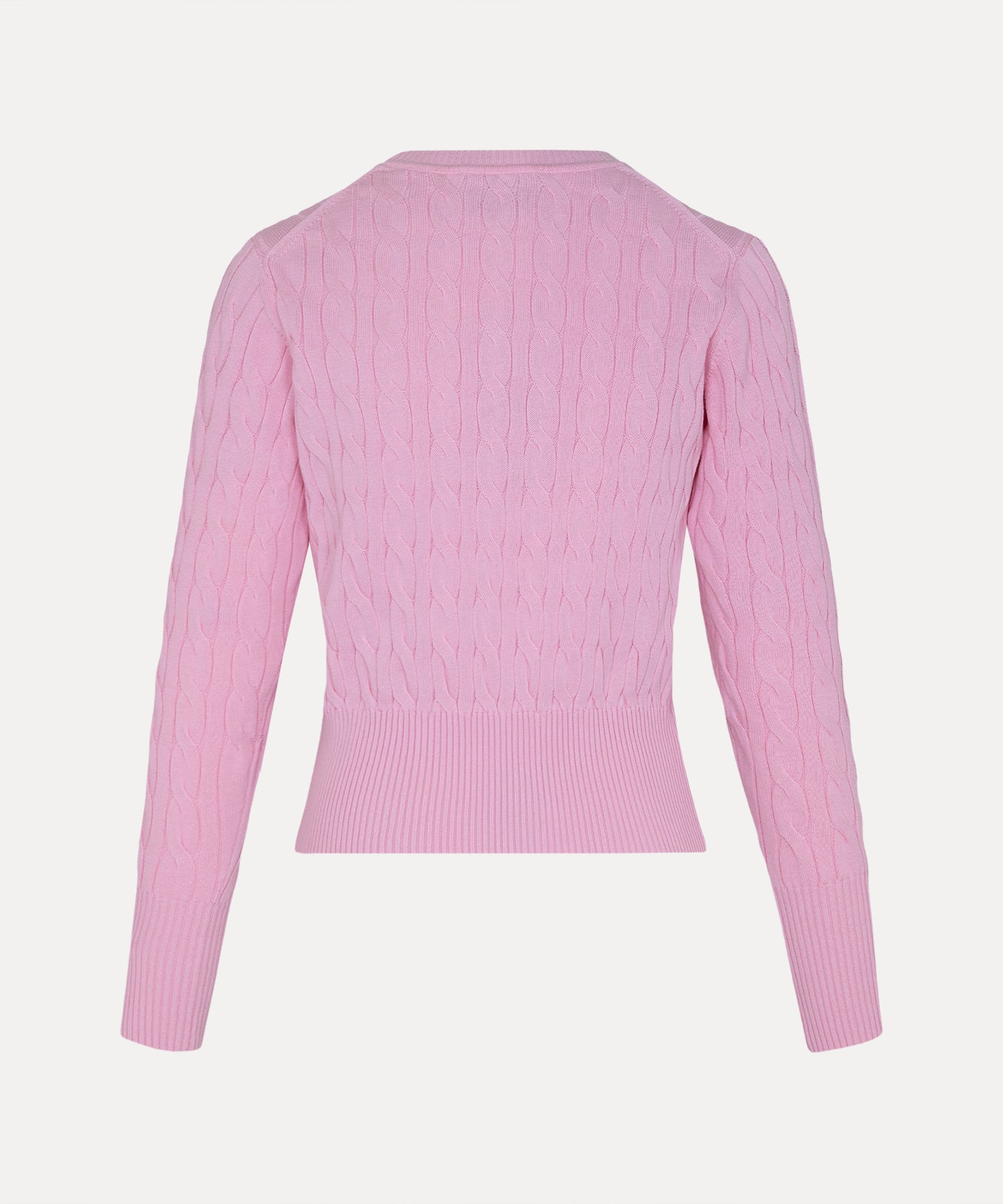 ケーブル クルーネックトップ(ピンク)（レディース）（1612161004