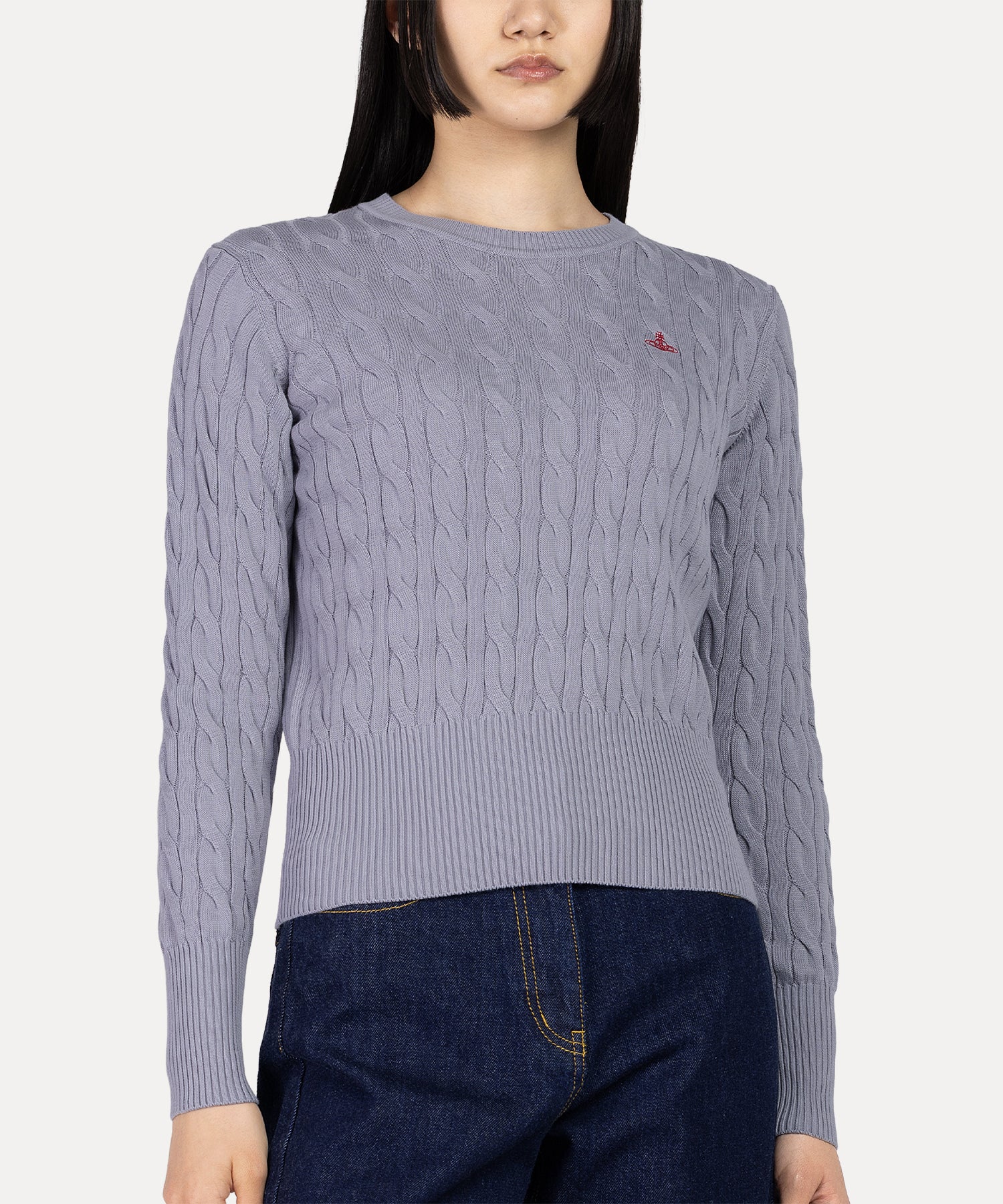 ヴィヴィアンウエストウッド　ケーブル　ニット　オーブ　ポンチョ　グレー　サイズ2 ヴィヴィアンウエストウッドケーブルニットオーブポンチョグレーサイズ2