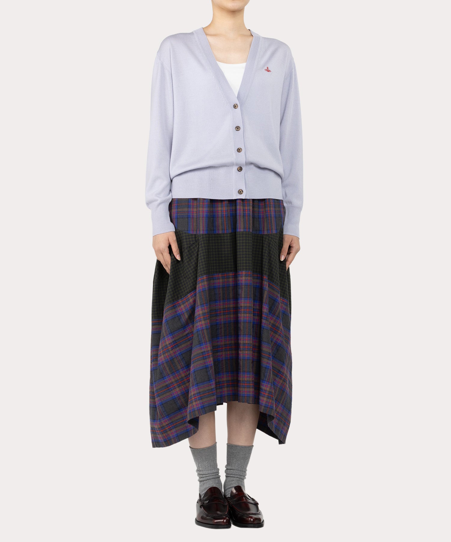 vivienne Westwoodギンガムチェックモッズスカート Vivienne Westwood（ヴィヴィアンウエストウッド）の「綿麻