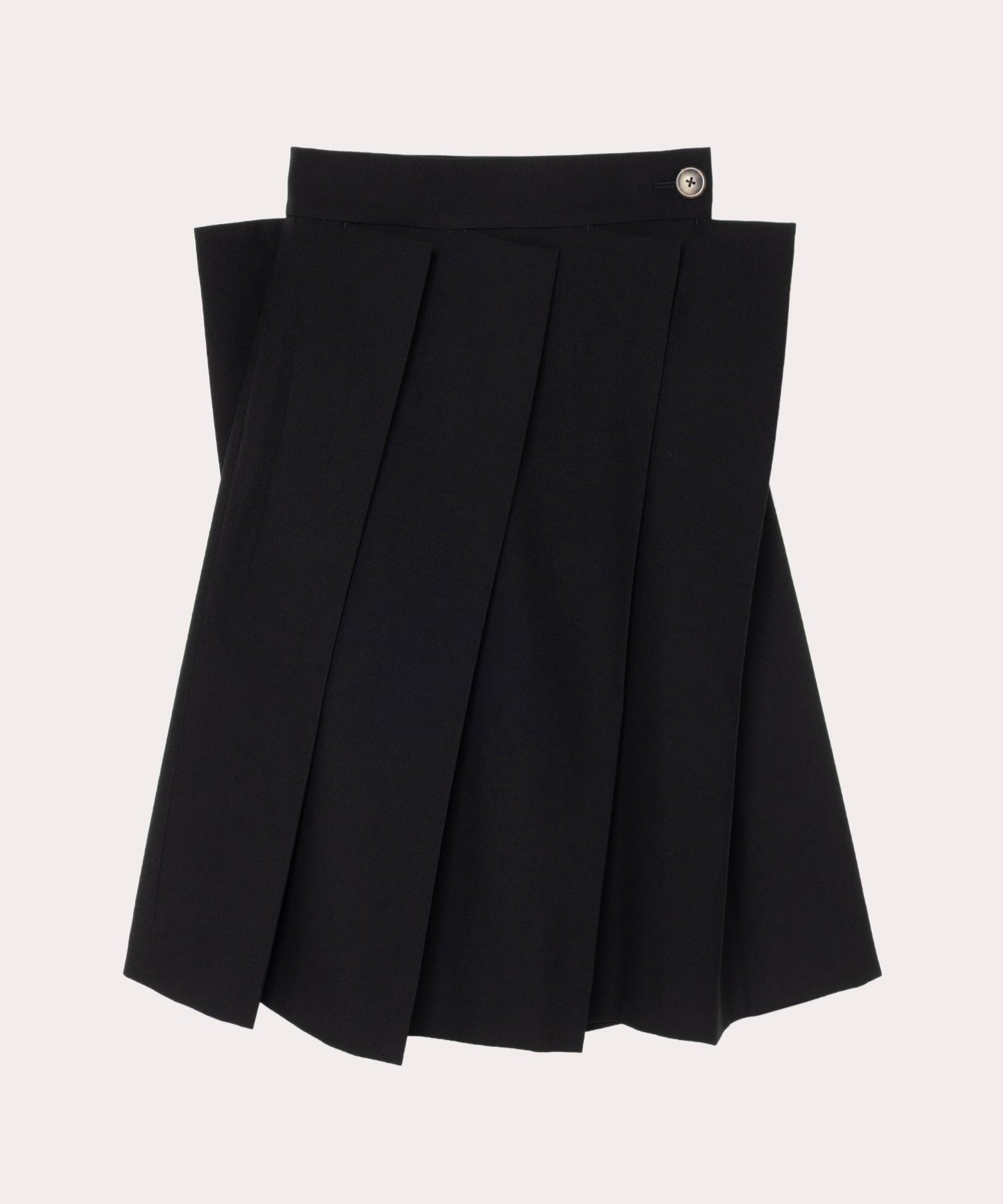 ウールサージ プリーズスカート(ブラック)（レディース）（1612252008