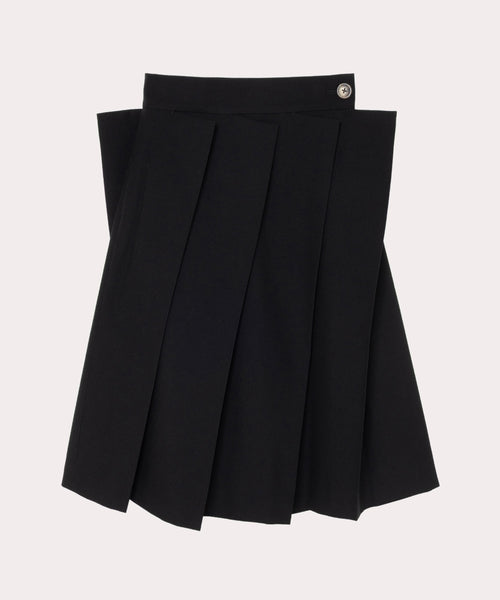 【完売品】【2】Vivienne Westwood プリーツスカート レディース ウールサージ プリーズスカート(ブラック)（レディース