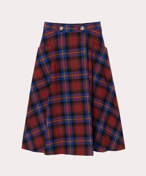 TARTAN CHECK ライディングスカート(ブルー)（レディース