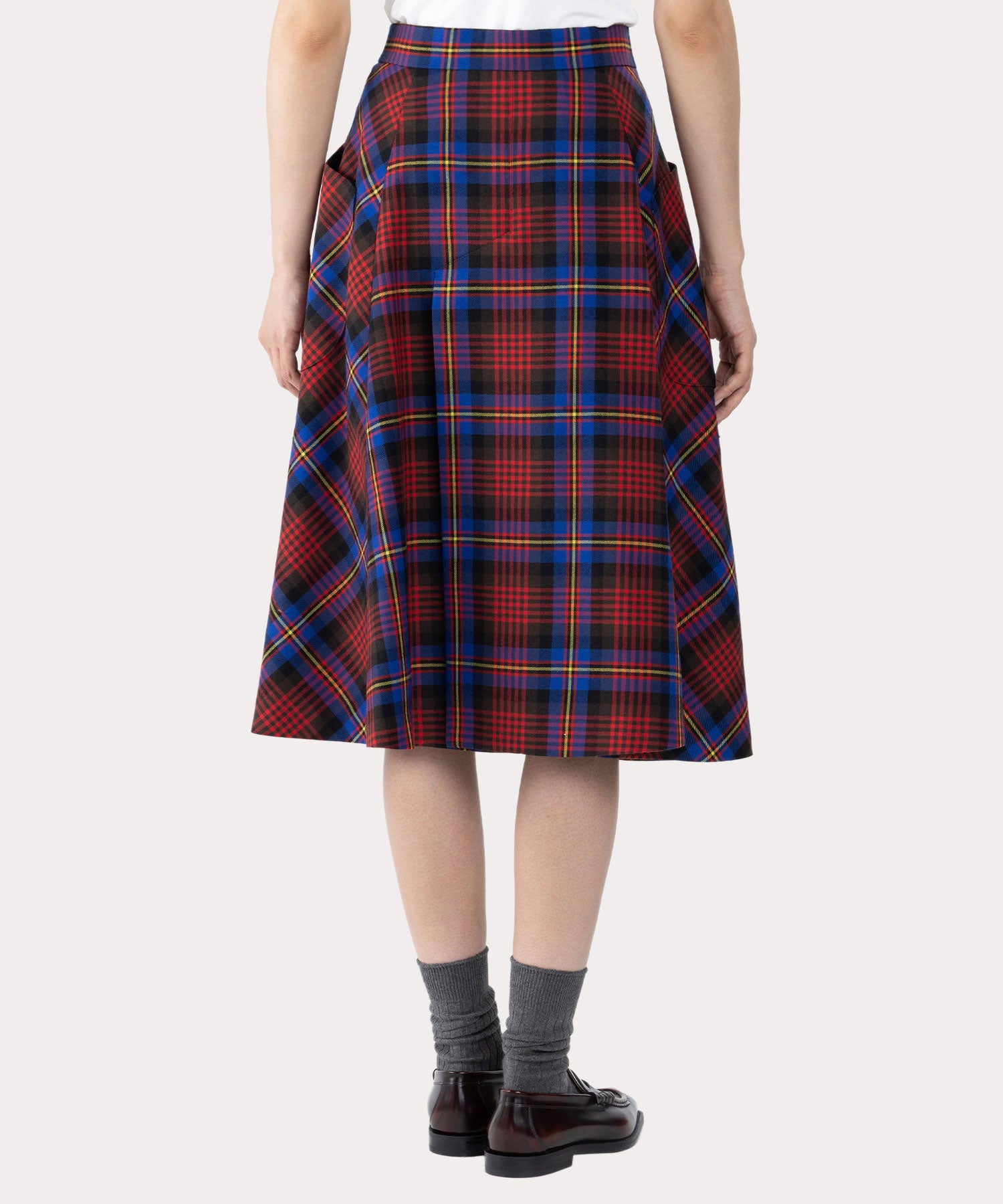 TARTAN CHECK ライディングスカート(ブルー)（レディース