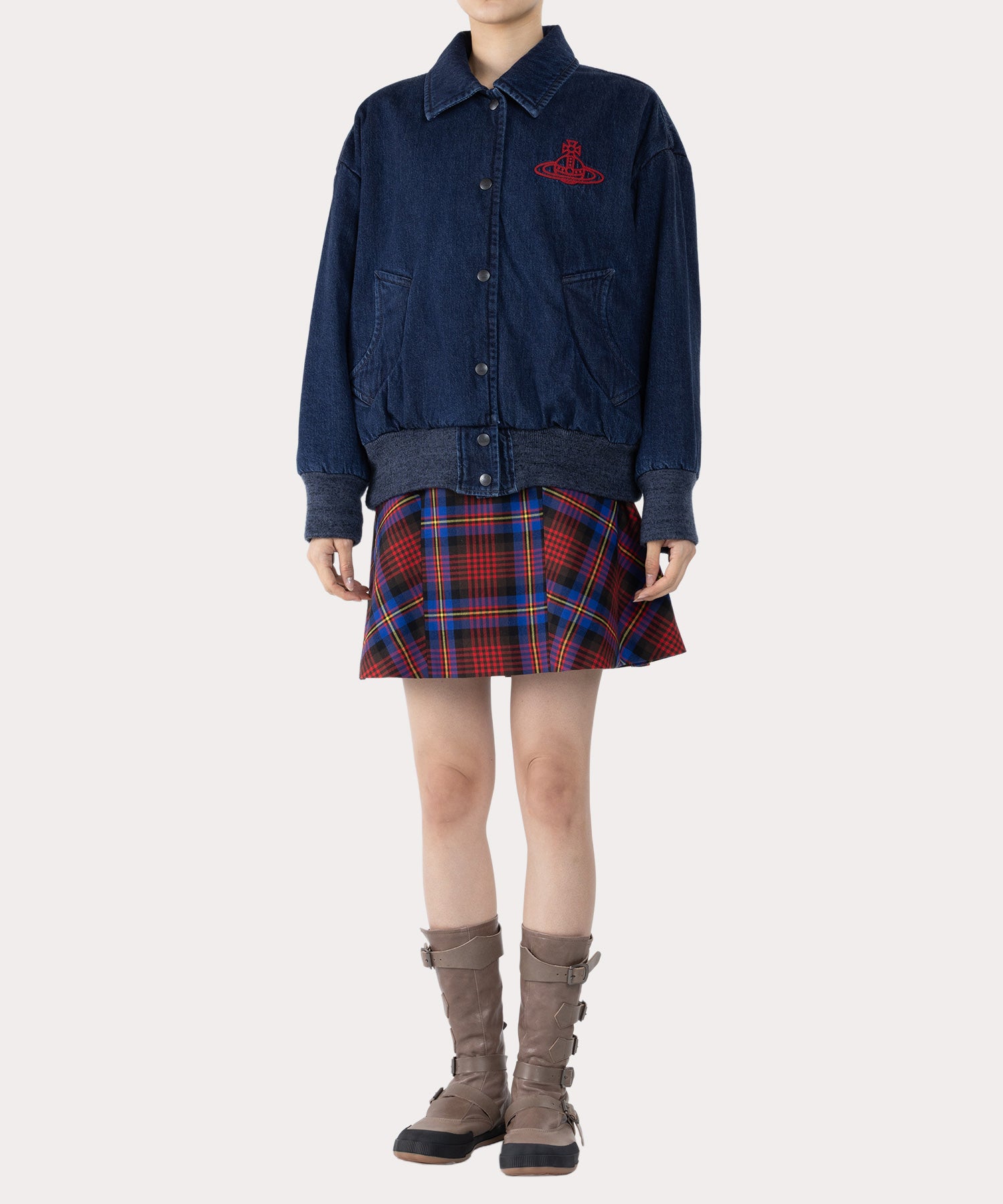 Vivienne Westwood レッドチェックデニムミニスカート Vivienne Westwood レッドチェックデニムミニスカート