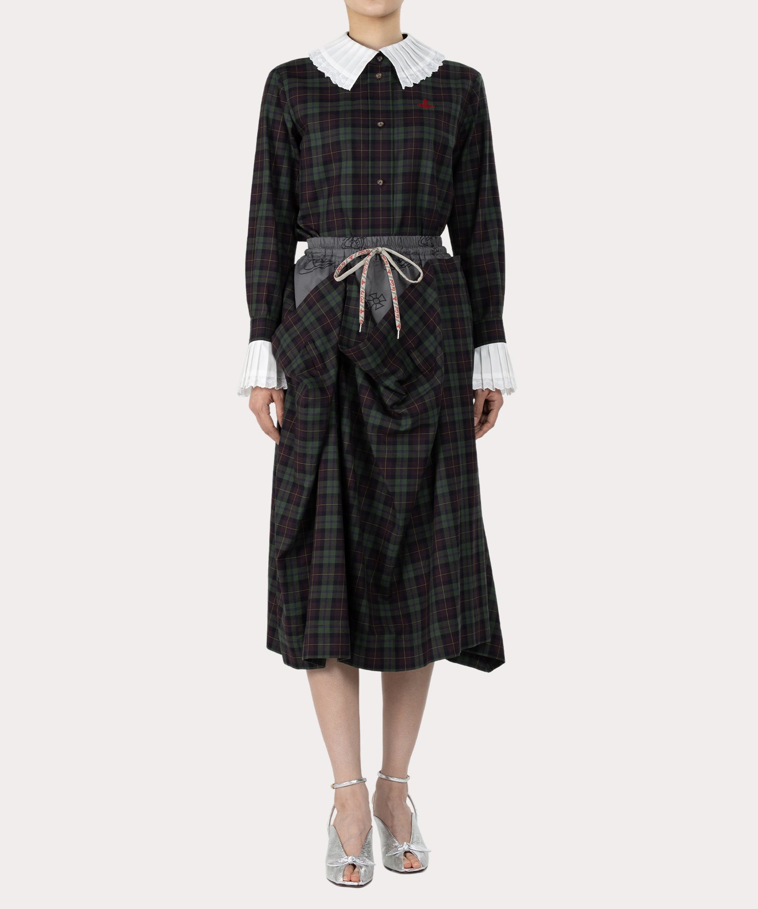 値下げ！新品ヴィヴィアンウエストウッドコットンビエラチェックアルマジロスカート コットンビエラチェック スカート(グリーン)（レディース