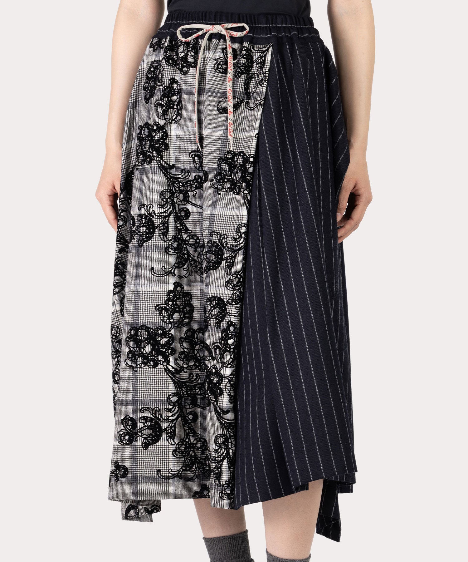 MANNOR WALLPAPER レクタングルスカート(ブラック)（レディース