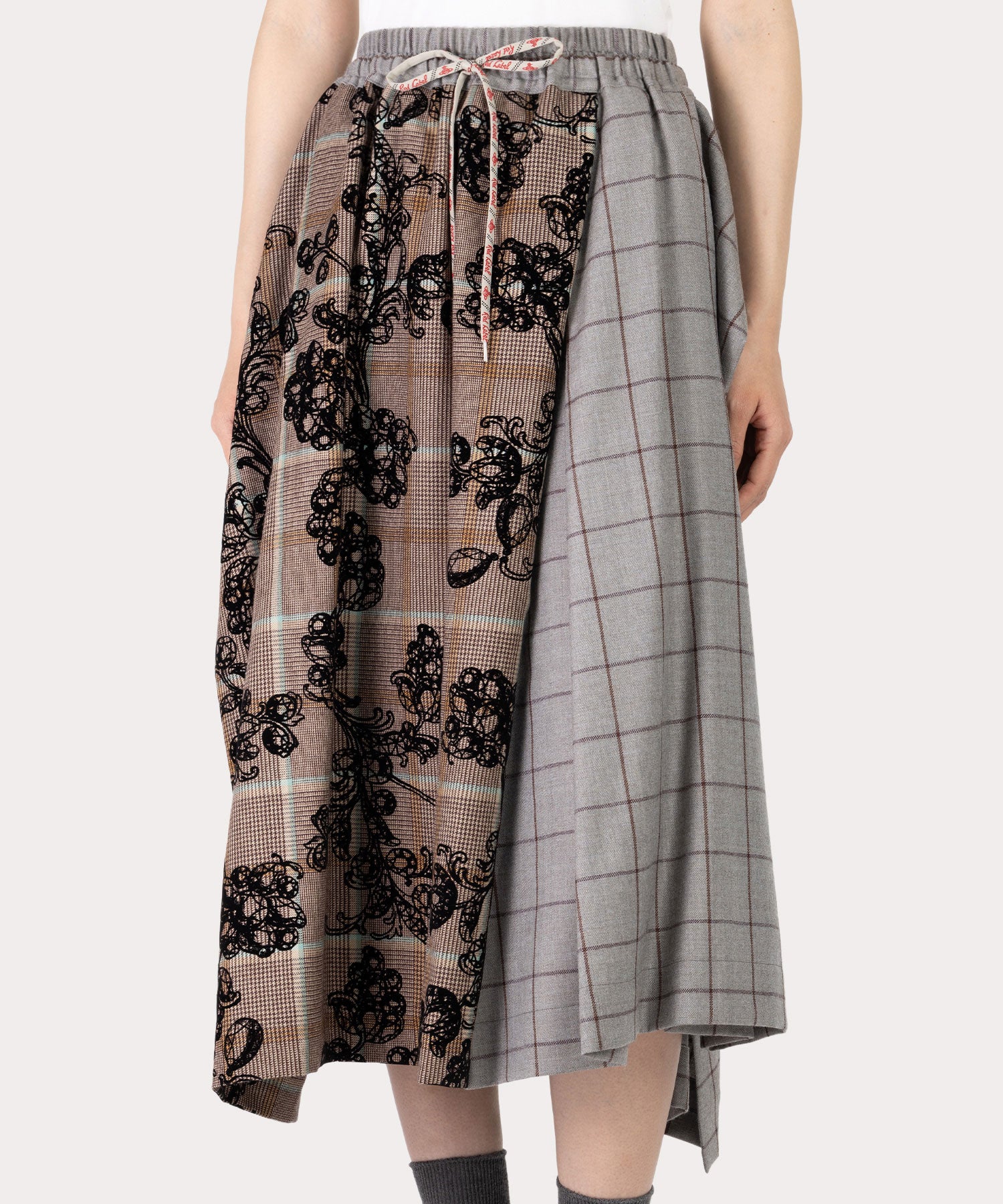 MANNOR WALLPAPER レクタングルスカート(ブラウン)（レディース