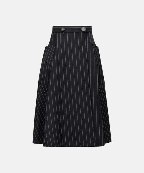 ウールギャバ ライディングスカート(ブラック)（レディース