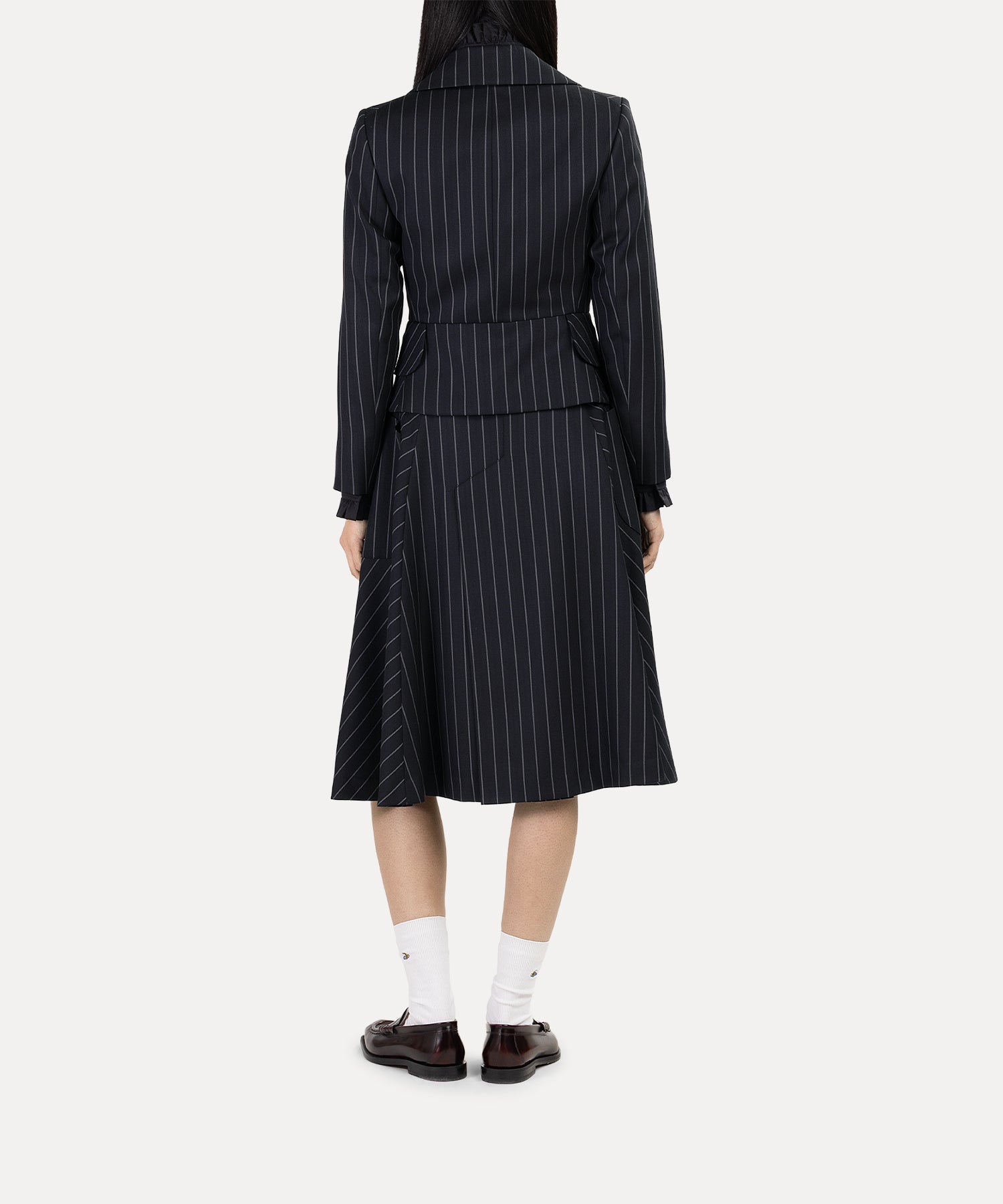 ウールギャバ ライディングスカート(ブラック)（レディース