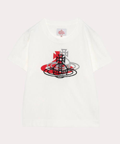 トリプルレイヤーORB ボーイズショート丈Tシャツ(ホワイト