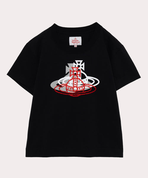 トリプルレイヤーORB ボーイズショート丈Tシャツ(ブラック